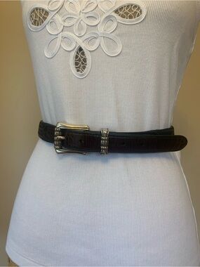 BRIGHTON ladies, Size XL (36) vintage braided leather brown  belt VGUC